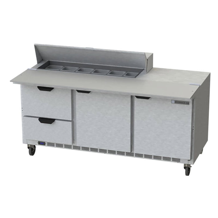Beverage-Air SPED72HC-12C-2 72" Hydrocarbon Series Sandwich/salad Prep Table W/ Refrigerated Base, 115v-cityfoodequipment.com