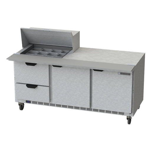 Beverage-Air SPED72HC-12M-2 72" Hydrocarbon Series Mega Top Sandwich/salad Prep Table W/ Refrigerated Base, 115v-cityfoodequipment.com