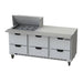 Beverage-Air SPED72HC-12M-6 72" Hydrocarbon Series Mega Top Sandwich/salad Prep Table W/ Refrigerated Base, 115v-cityfoodequipment.com
