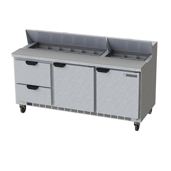 Beverage-Air SPED72HC-18-2 72" Hydrocarbon Series Sandwich/salad Prep Table W/ Refrigerated Base, 115v-cityfoodequipment.com