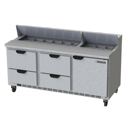 Beverage-Air SPED72HC-18-4 72" Hydrocarbon Series Sandwich/salad Prep Table W/ Refrigerated Base, 115v-cityfoodequipment.com