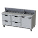 Beverage-Air SPED72HC-18-4 72" Hydrocarbon Series Sandwich/salad Prep Table W/ Refrigerated Base, 115v-cityfoodequipment.com