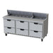 Beverage-Air SPED72HC-18-6 72" Hydrocarbon Series Sandwich/salad Prep Table W/ Refrigerated Base, 115v-cityfoodequipment.com