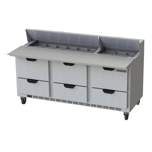 Beverage-Air SPED72HC-18C-6 72" Hydrocarbon Series Sandwich/salad Prep Table W/ Refrigerated Base, 115v-cityfoodequipment.com