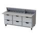 Beverage-Air SPED72HC-18C-6 72" Hydrocarbon Series Sandwich/salad Prep Table W/ Refrigerated Base, 115v-cityfoodequipment.com