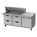 Beverage-Air SPED72HC-18M-4 72" Hydrocarbon Series Mega Top Sandwich/salad Prep Table W/ Refrigerated Base, 115v-cityfoodequipment.com