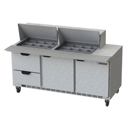 Beverage-Air SPED72HC-24M-2 72" Hydrocarbon Series Mega Top Sandwich/salad Prep Table W/ Refrigerated Base, 115v-cityfoodequipment.com