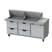 Beverage-Air SPED72HC-24M-4 72" Hydrocarbon Series Mega Top Sandwich/salad Prep Table W/ Refrigerated Base, 115v-cityfoodequipment.com
