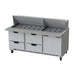 Beverage-Air SPED72HC-30M-4 72" Hydrocarbon Series Mega Top Sandwich/salad Prep Table W/ Refrigerated Base, 115v-cityfoodequipment.com