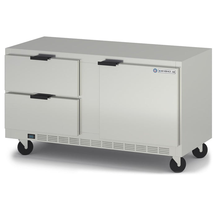 Beverage-Air UCRD60AHC-2 60" W Undercounter Refrigerator w/ (2) Section & (1) Door & (2) Drawer, 115v-cityfoodequipment.com