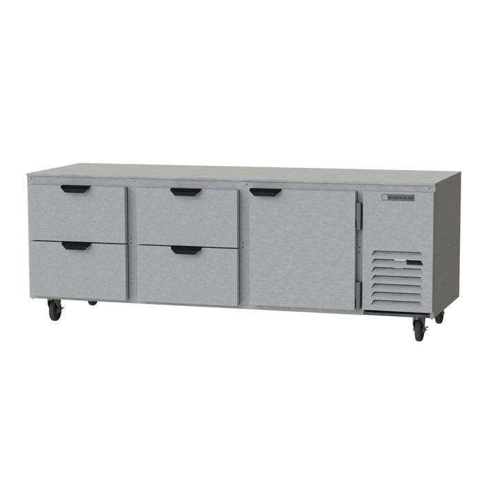 Beverage-Air UCRD93AHC-4 93" W Undercounter Refrigerator w/ (3) Section & (1) Door & (4) Drawer, 115v-cityfoodequipment.com