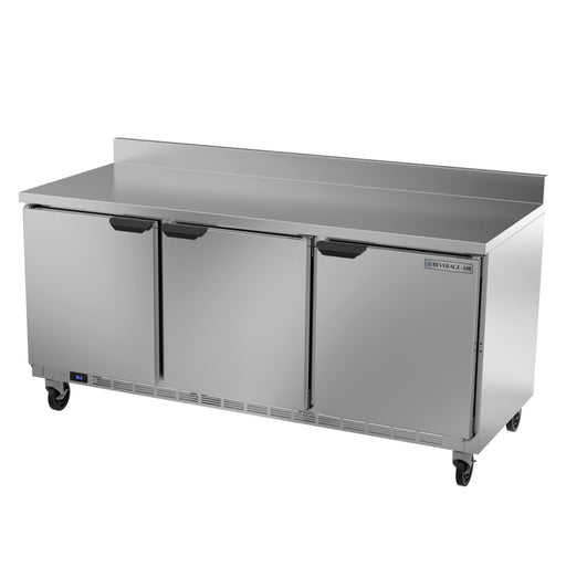 Beverage-Air WTR72AHC-FIP 72" Worktop Refrigerator w/ (3) Section, 115v-cityfoodequipment.com