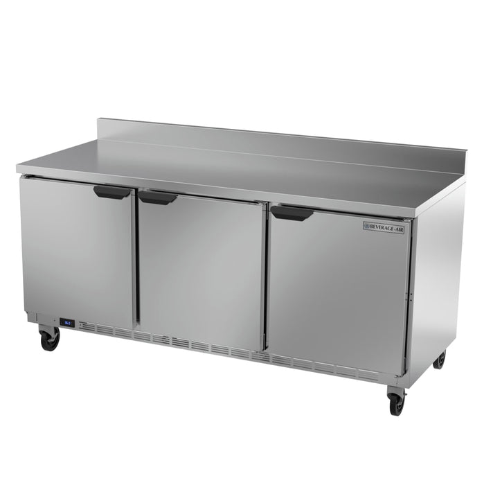 Beverage-Air WTR72AHC-FIP 72" Worktop Refrigerator W/ (3) Section, 115v-cityfoodequipment.com