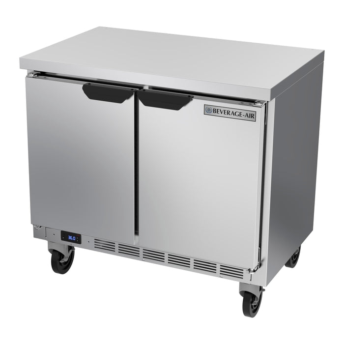 Beverage-Air WTR34HC-FLT 34" Worktop Refrigerator W/ (2) Sections, 115v-cityfoodequipment.com