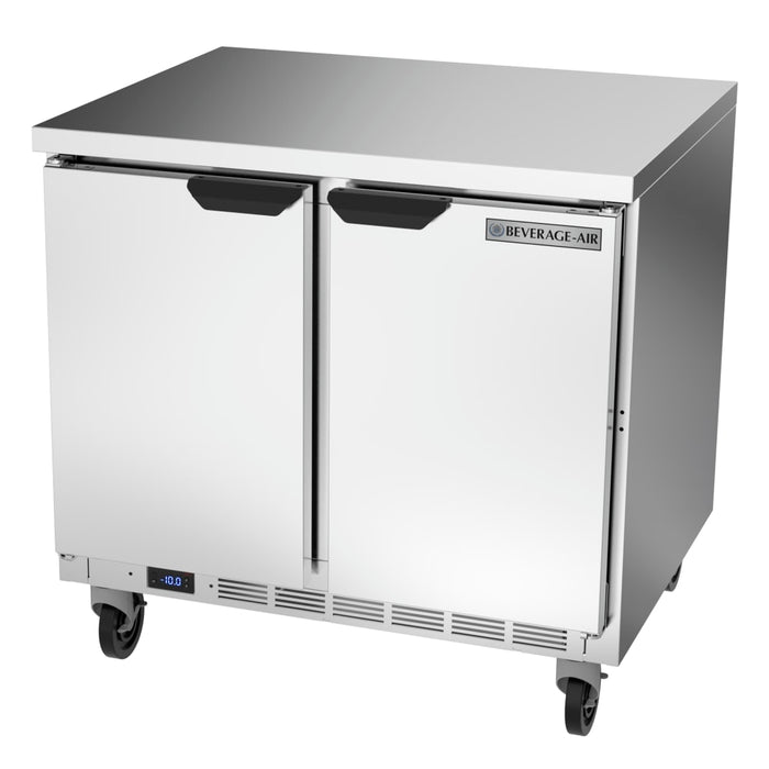Beverage-Air WTF36AHC-FLT 36" W Worktop Freezer w/ (2) Section & (2) Doors, 115v-cityfoodequipment.com