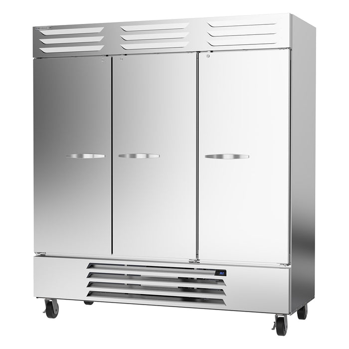 Beverage-Air RB72HC-1S 75" Three Section Reach In Refrigerator, (3) Left/Right Hinge Solid Doors, 115v-cityfoodequipment.com