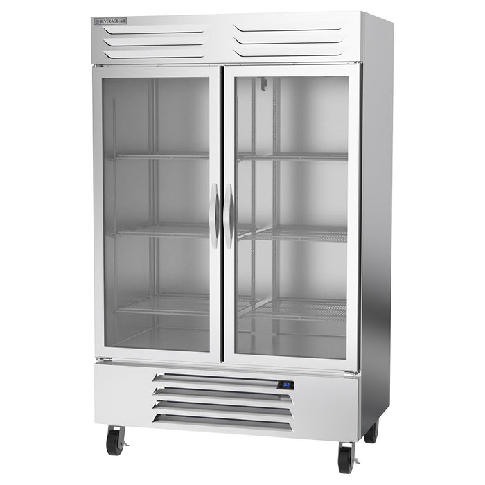 Beverage-Air RB49HC-1G 52" Two Section Reach In Refrigerator, (2) Left/Right Hinge Glass Doors, 115v-cityfoodequipment.com