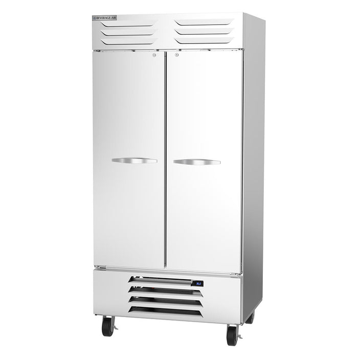 Beverage-Air RB35HC-1S 39 1/2" Two Section Reach In Refrigerator - (2) Left/Right Hinge Solid Doors, 115v-cityfoodequipment.com
