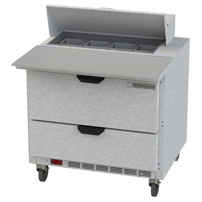 Beverage-Air SPED36HC-08C-2 36" Hydrocarbon Series Sandwich/salad Prep Table W/ Refrigerated Base, 115v-cityfoodequipment.com