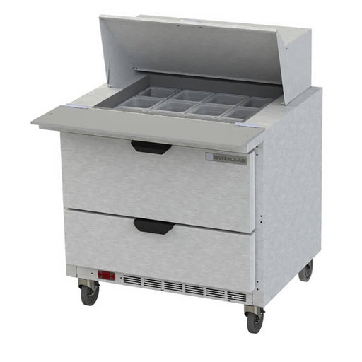 Beverage-Air SPED36HC-12M-2 36" Hydrocarbon Series Mega Top Sandwich/salad Prep Table W/ Refrigerated Base, 115v-cityfoodequipment.com