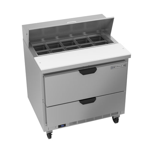 Beverage-Air SPED36HC-10-2 36" Hydrocarbon Series Sandwich/salad Prep Table W/ Refrigerated Base, 115v-cityfoodequipment.com