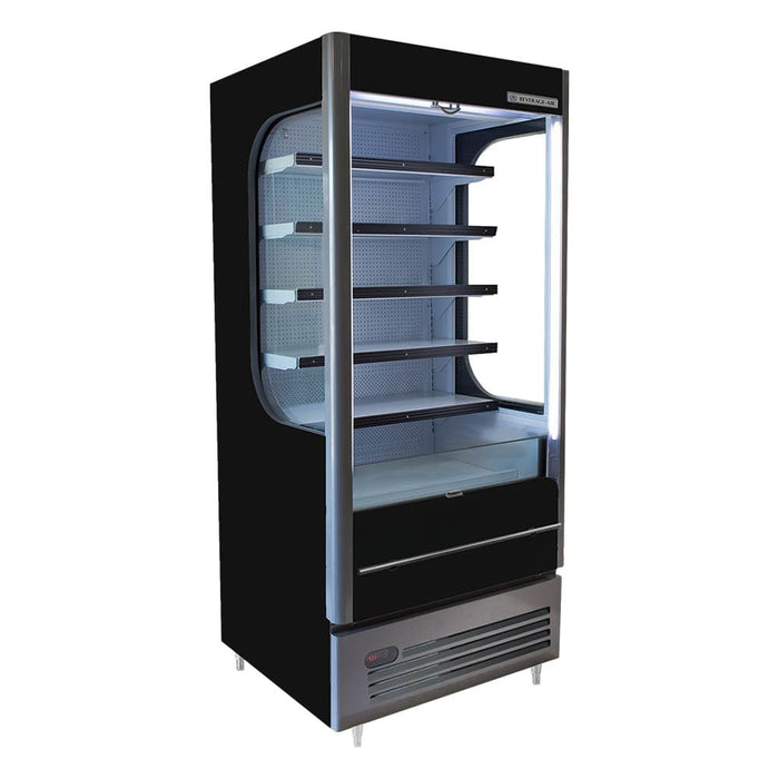Beverage-Air VMHCSL-18-1-B 47 7/16" Vertical Open Air Cooler W/ (6) Levels - Black, 115v-cityfoodequipment.com