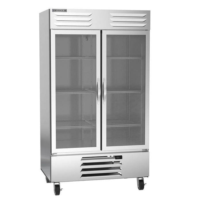 Beverage-Air RB44HC-1G 47" Two Section Reach In Refrigerator, (2) Left/Right Hinge Glass Doors, 115v-cityfoodequipment.com