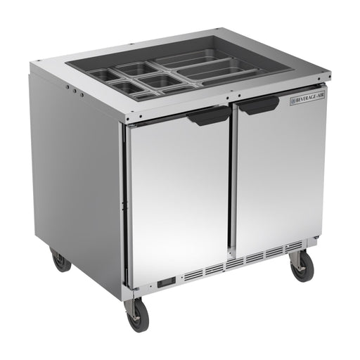 Beverage-Air SPE36HC-S 27" Cold Food Bar - (6) Pan Capacity, Floor Model, Stainless Steel-cityfoodequipment.com