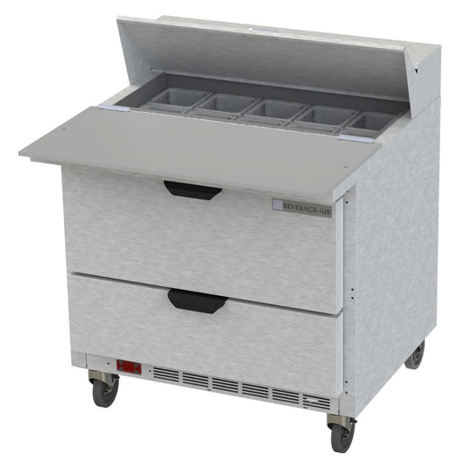 Beverage-Air SPED36HC-10C-2 36" Hydrocarbon Series Sandwich/salad Prep Table W/ Refrigerated Base, 115v-cityfoodequipment.com