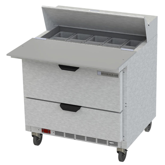 Beverage-Air SPED36HC-10C-2 36" Hydrocarbon Series Sandwich/salad Prep Table W/ Refrigerated Base, 115v-cityfoodequipment.com