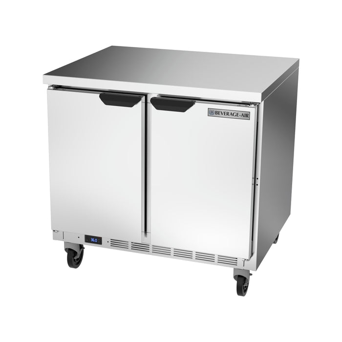 Beverage-Air WTR36AHC-FLT 36" Worktop Refrigerator w/ (2) Section, 115v-cityfoodequipment.com