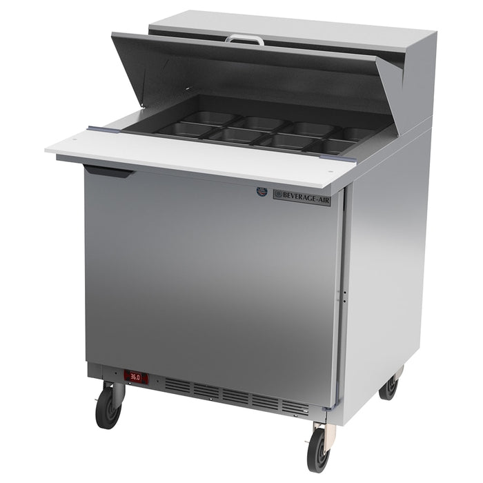 Beverage-Air SPE32HC-12M 32" Hydrocarbon Series Sandwich/salad Prep Table W/ Refrigerated Base, 115v-cityfoodequipment.com