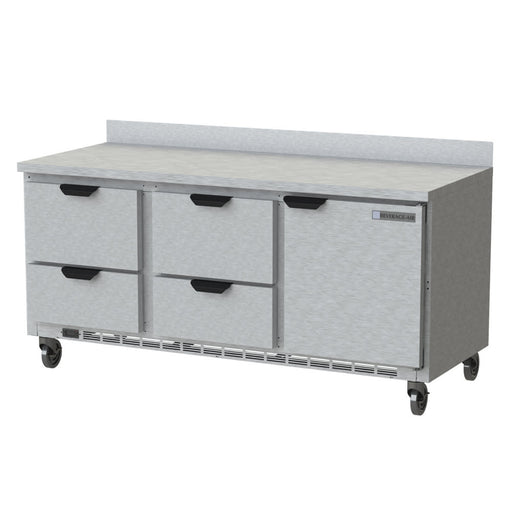 Beverage-Air WTRD72AHC-4 72" Worktop Refrigerator w/ (3) Section, 115v-cityfoodequipment.com