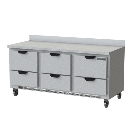 Beverage-Air WTRD72AHC-6 72" Worktop Refrigerator w/ (3) Section, 115v-cityfoodequipment.com