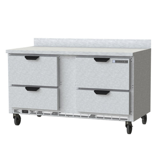 Beverage-Air WTRD60AHC-4 60" Worktop Refrigerator w/ (2) Section, 115v-cityfoodequipment.com