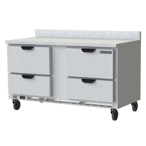 Beverage-Air WTRD60AHC-4-FIP 60" Worktop Refrigerator w/ (2) Section, 115v-cityfoodequipment.com