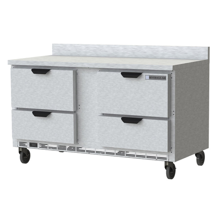 Beverage-Air WTRD60AHC-4-FIP 60" Worktop Refrigerator w/ (2) Section, 115v-cityfoodequipment.com