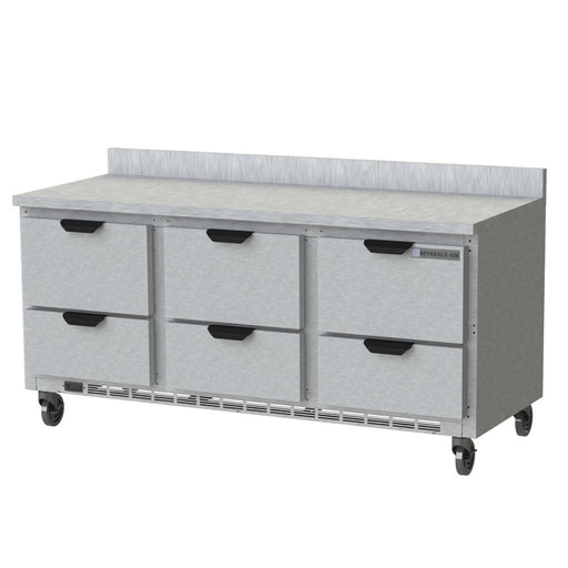 Beverage-Air WTRD72AHC-6-FIP 72" Worktop Refrigerator w/ (3) Section, 115v-cityfoodequipment.com