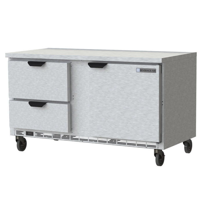 Beverage-Air WTRD60AHC-2-FLT 60" Worktop Refrigerator w/ (2) Section, 115v-cityfoodequipment.com