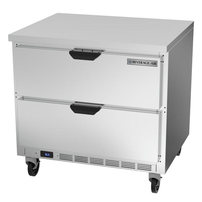 Beverage-Air WTRD36AHC-2-FLT 36" Worktop Refrigerator W/ (1) Section, 115v-cityfoodequipment.com