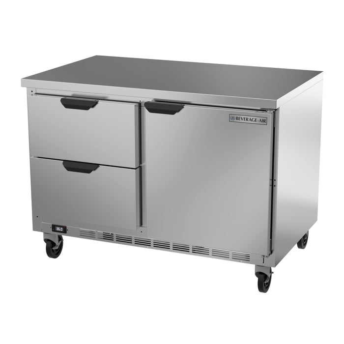 Beverage-Air WTRD48AHC-2-FLT 48" Worktop Refrigerator W/ (2) Section, 115v-cityfoodequipment.com