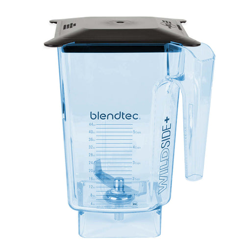 Blendtec 40-645-01 90 Oz Wildside® Jar W/ Black Hard Lid & 4" Wingtip Blade - Tritan, Blue-cityfoodequipment.com