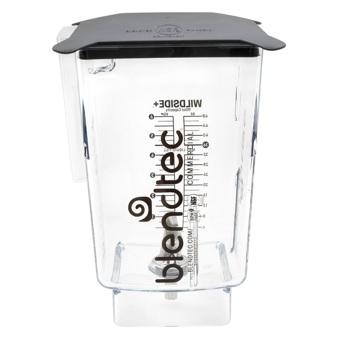 Blendtec 40-712-08 90 Oz Wildside® Jar W/ Black Gripper Lid & 3" Wingtip Blade - Tritan, Clear-cityfoodequipment.com