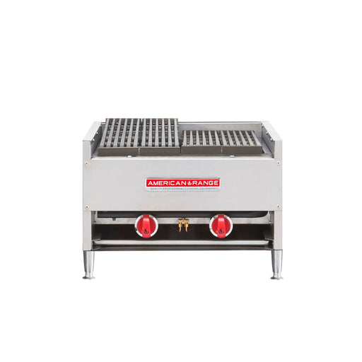 American Range AECB-24 24" Heavy Duty Charbroiler, Counter Model, Lava Rock, Natural Gas-cityfoodequipment.com