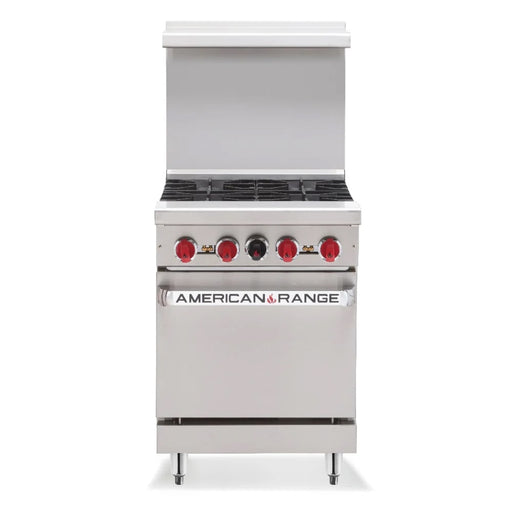 American Range AR-2RB 24" Gas Range w/ Charbroiler & Space Saver Oven, Natural Gas-cityfoodequipment.com