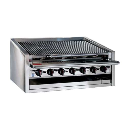 Bakers Pride L-24RS 24" Countertop Gas Charbroiler W/ Stainless Steel Radiants - (4) Burners, Liquid Propane-cityfoodequipment.com