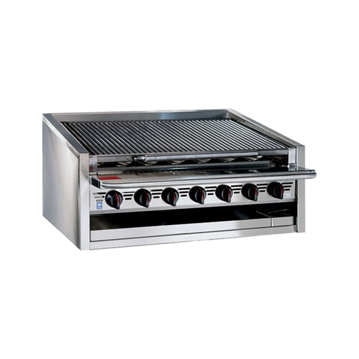 Bakers Pride L-24RS-R 24" Countertop Gas Charbroiler W/ Cast Iron Radiants - (4) Burners, Liquid Propane-cityfoodequipment.com
