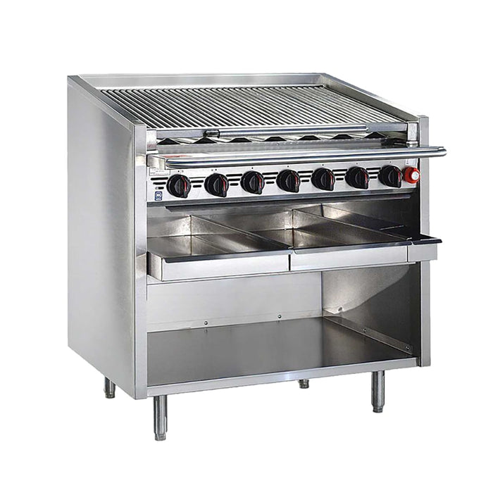 Bakers Pride F-24RS 24" Floor Model Gas Charbroiler w/ Stainless Steel Radiants - (4) Burners, Natural Gas-cityfoodequipment.com