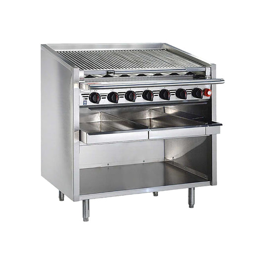 Bakers Pride F-24RS-C 24" Floor Model Gas Charbroiler w/ Coal Radiants - (4) Burners, Liquid Propane-cityfoodequipment.com