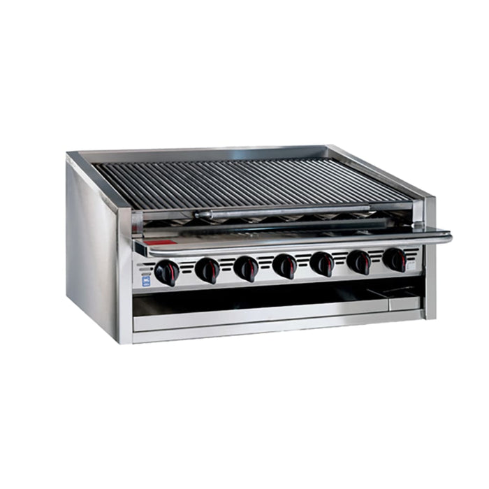 Bakers Pride L-60RS 60" Countertop Gas Charbroiler w/ Stainless Steel Radiants - (13) Burners, Liquid Propane-cityfoodequipment.com